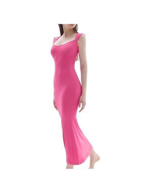 PumiEY Pink Bodycon Dress Sleeveless Maxi